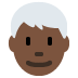 👨🏿‍🦳 man: dark skin tone, white hair display on Twitter